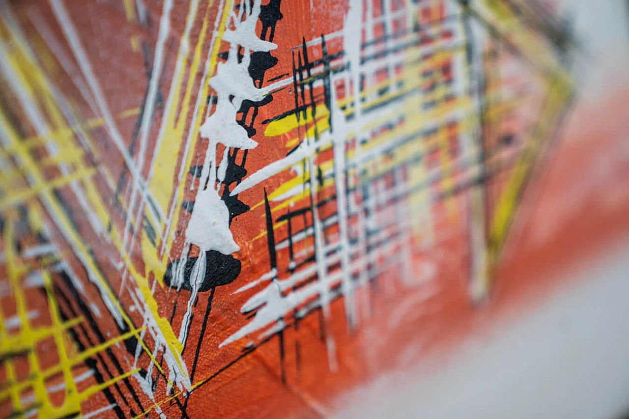 Abstract composition, acrylic painting on canvas, 2000s 4