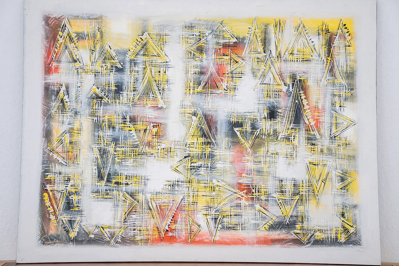 Abstract composition, acrylic painting on canvas, 2000s 11