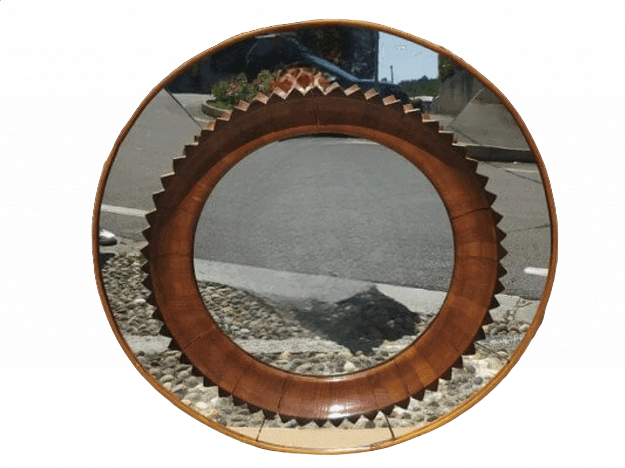 Specchio rotondo in faggio di Fratelli Marelli/Framar, anni '40 9