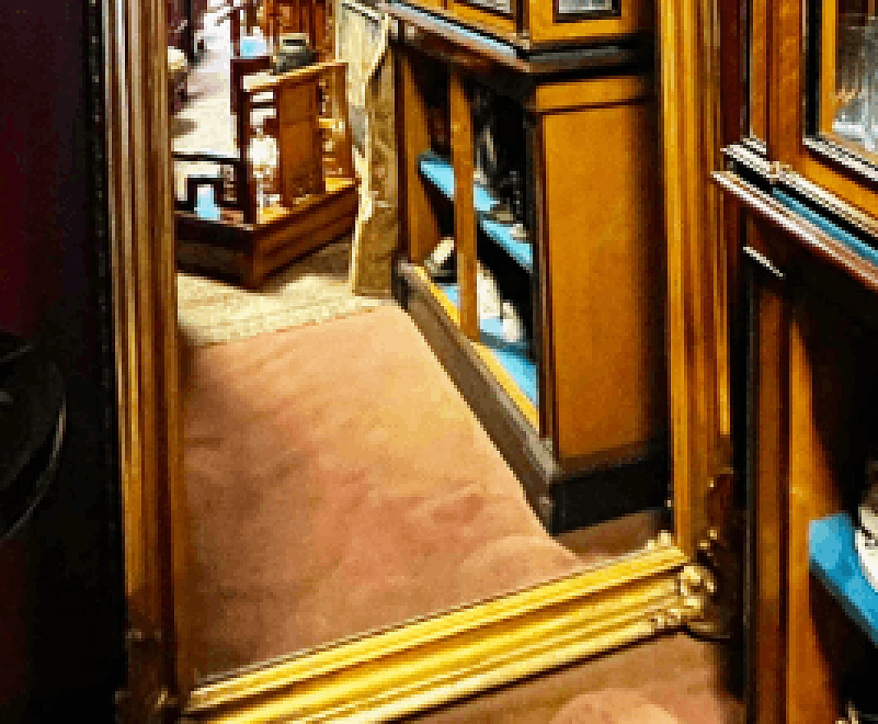 Specchio francese rettangolare in legno dorato, fine '800 6
