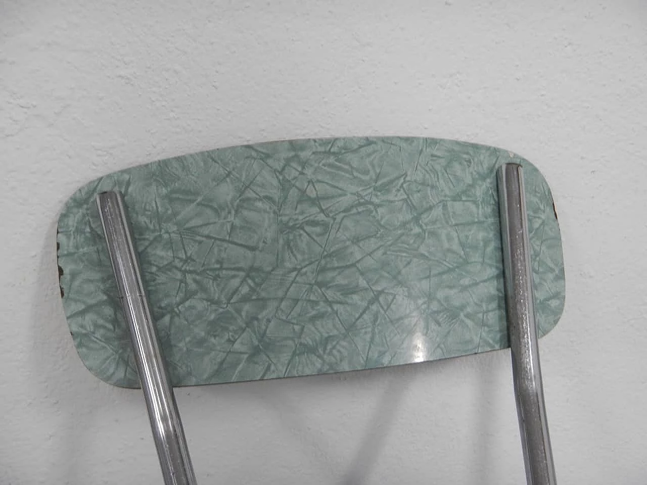 4 Chairs in green formica with grey painted metal frame, 1960s 9