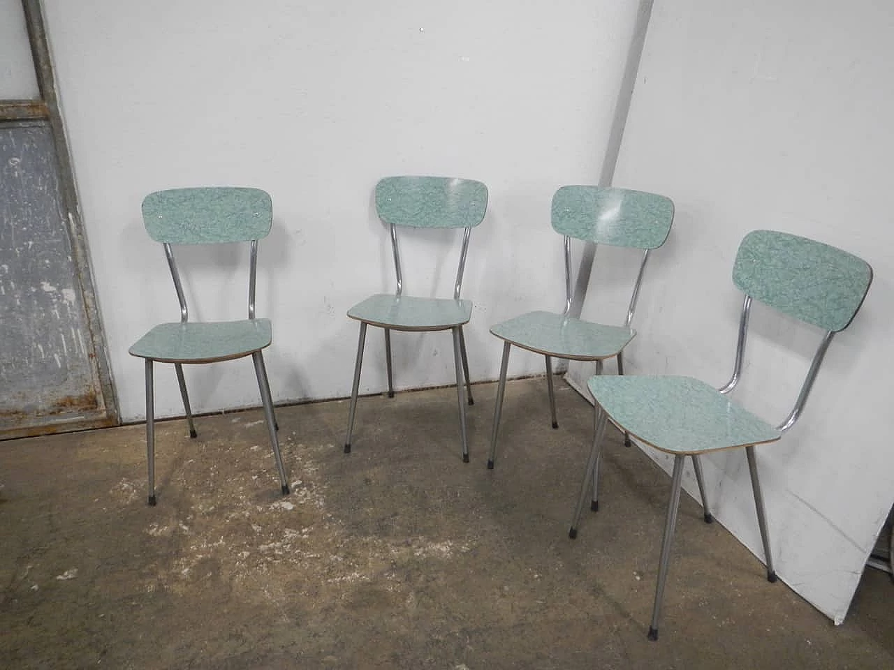 4 Formica chairs with painted metal frame, 1960s 1
