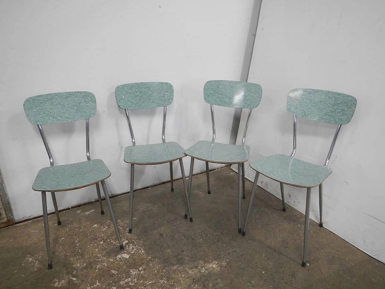 4 Formica chairs with painted metal frame, 1960s 2