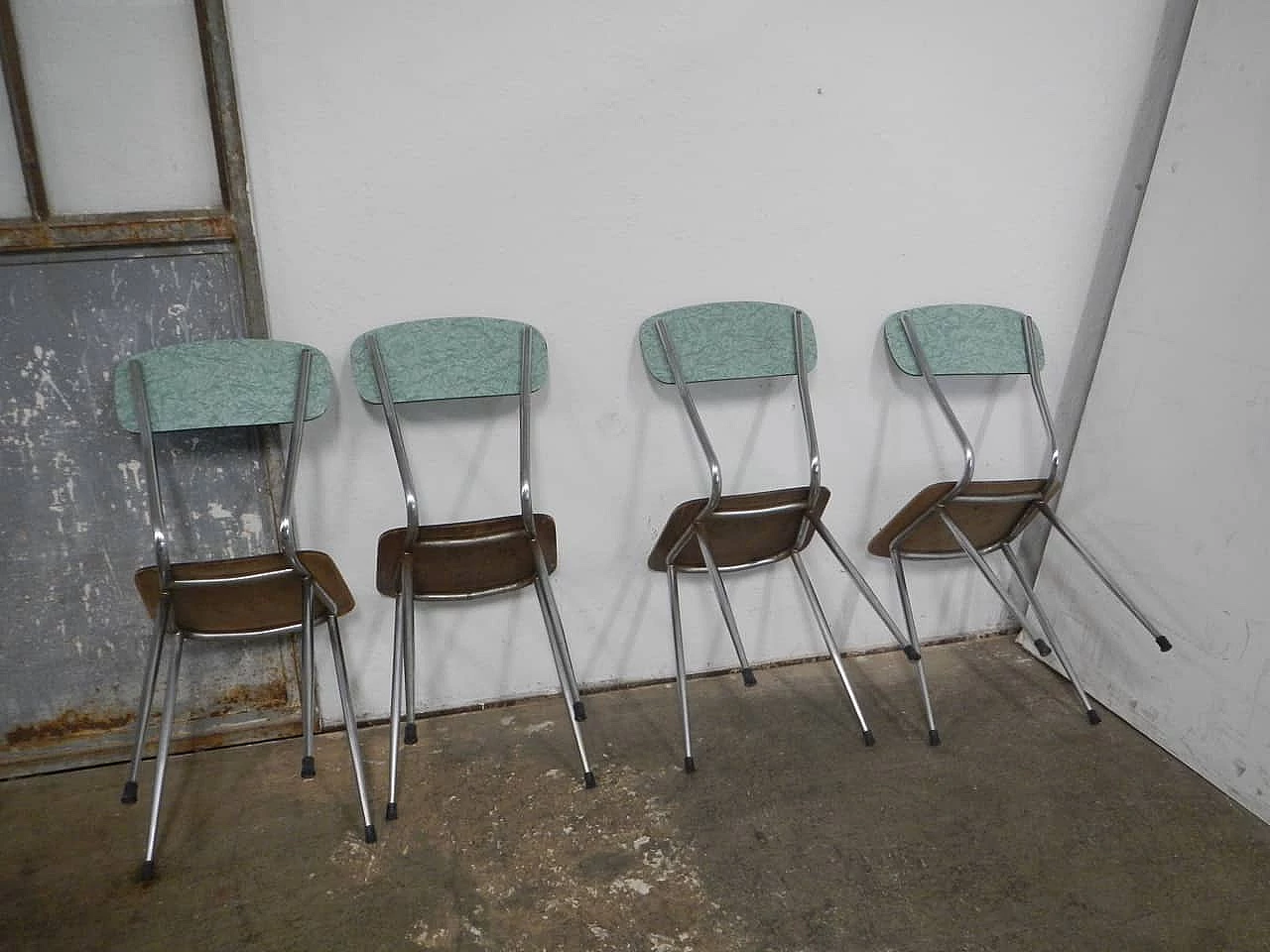 4 Formica chairs with painted metal frame, 1960s 3