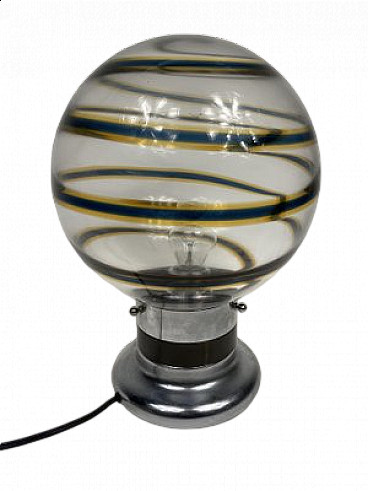 Lampada da tavolo in vetro di Murano attribuita a Toni Zuccheri, anni '60