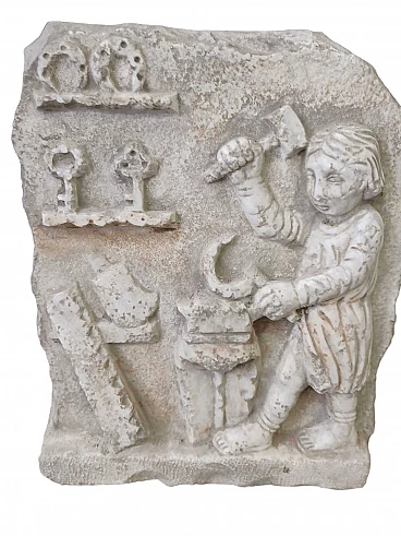 Tuscan marble tile with blacksmith