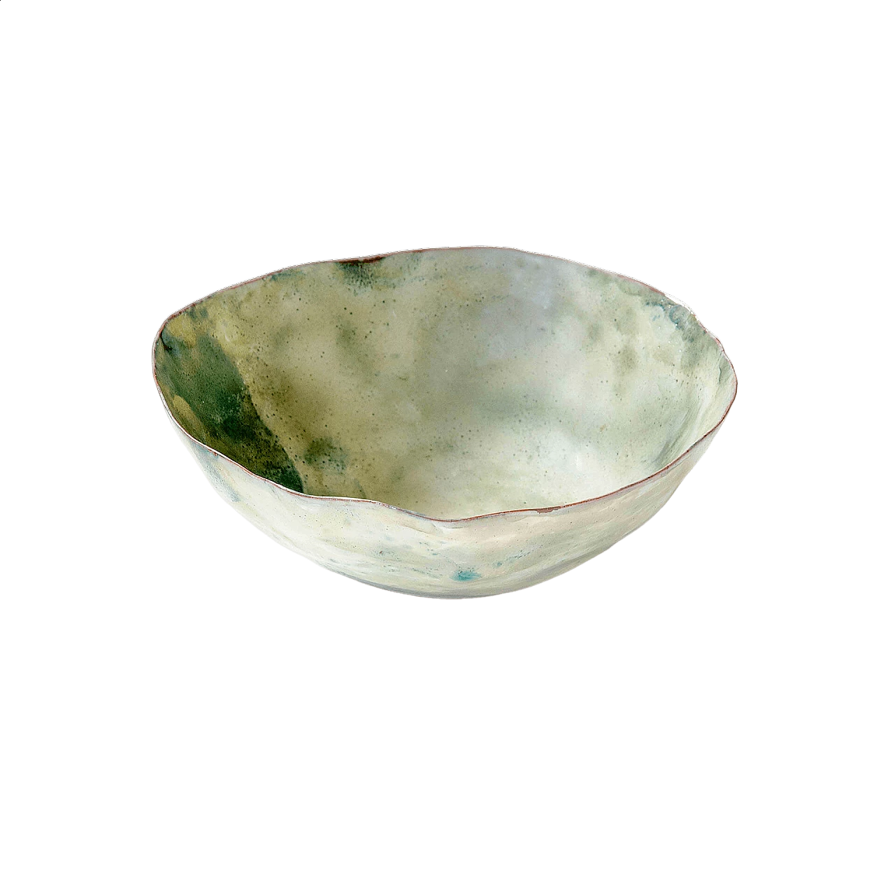 Green glazed ceramic decorative bowl by Fausto Melotti, 1950s 9