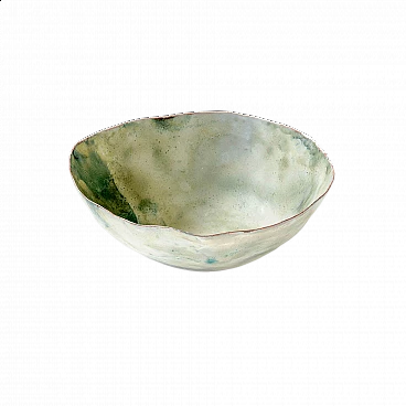 Green glazed ceramic decorative bowl by Fausto Melotti, 1950s