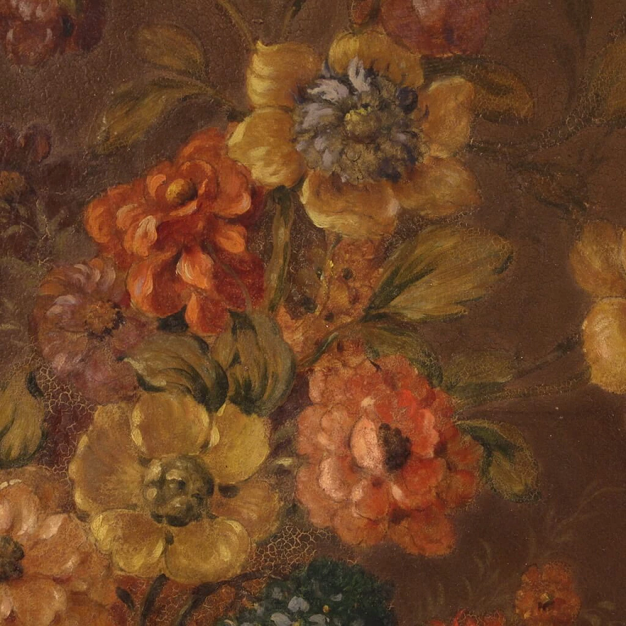 Natura morta con vaso di fiori, dipinto a olio su masonite 7