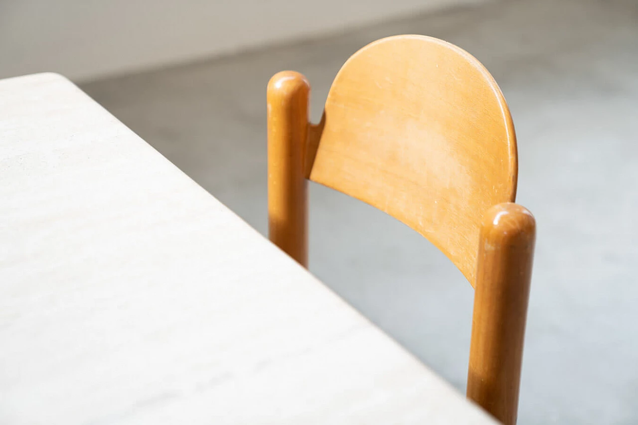 6 Padova chairs and oak and marble table by Hank Lowenstein, 1970s 9