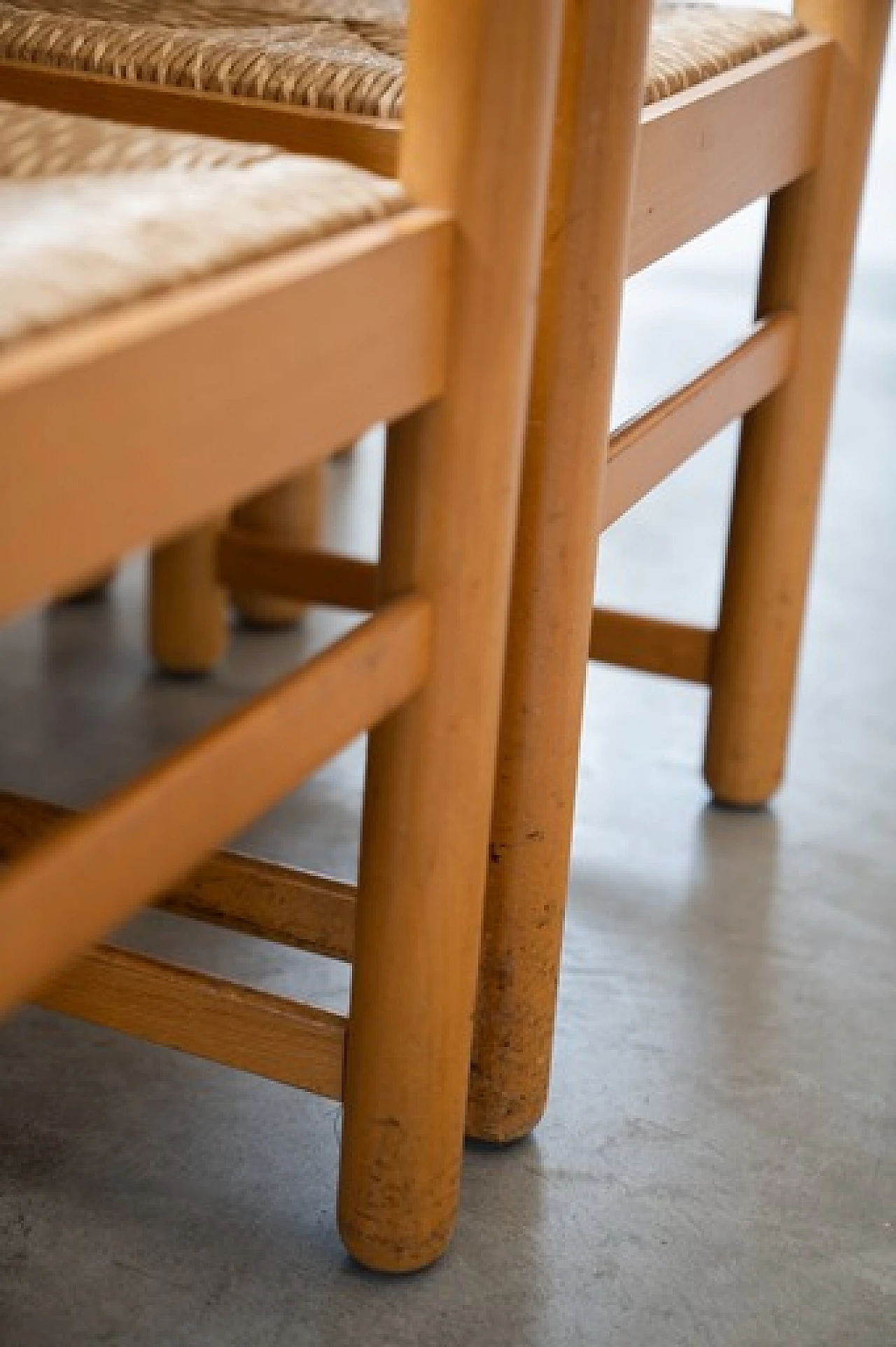 6 Padova chairs and oak and marble table by Hank Lowenstein, 1970s 14