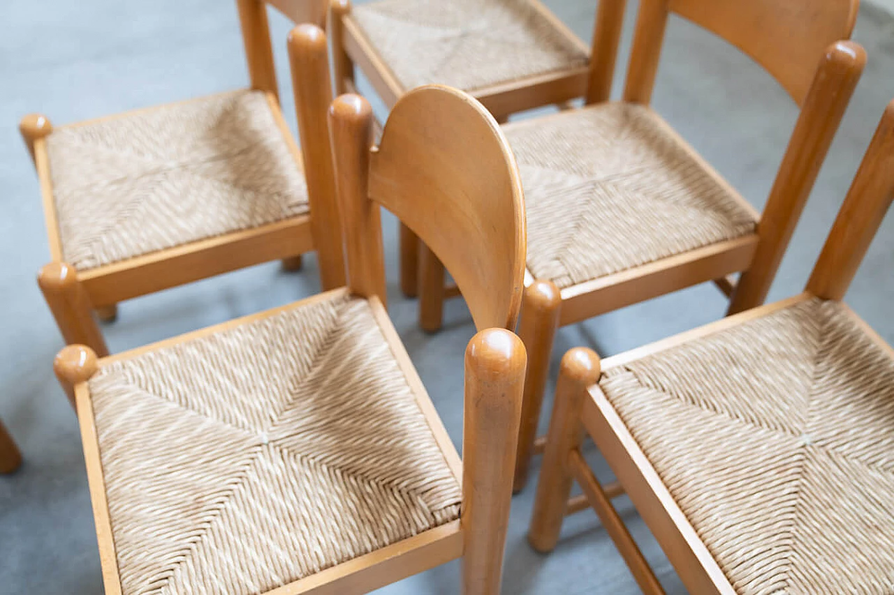 6 Padova chairs and oak and marble table by Hank Lowenstein, 1970s 25