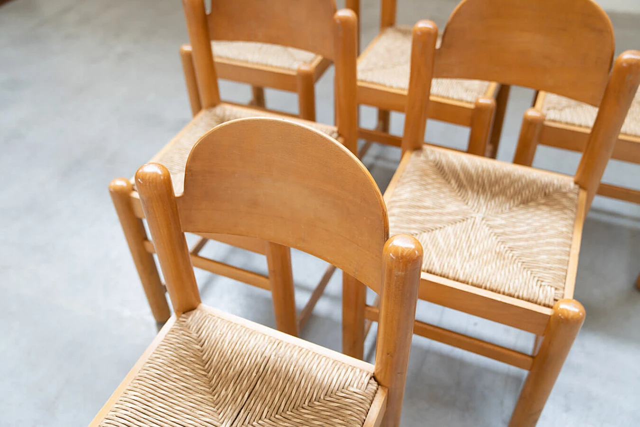 6 Padova chairs and oak and marble table by Hank Lowenstein, 1970s 28