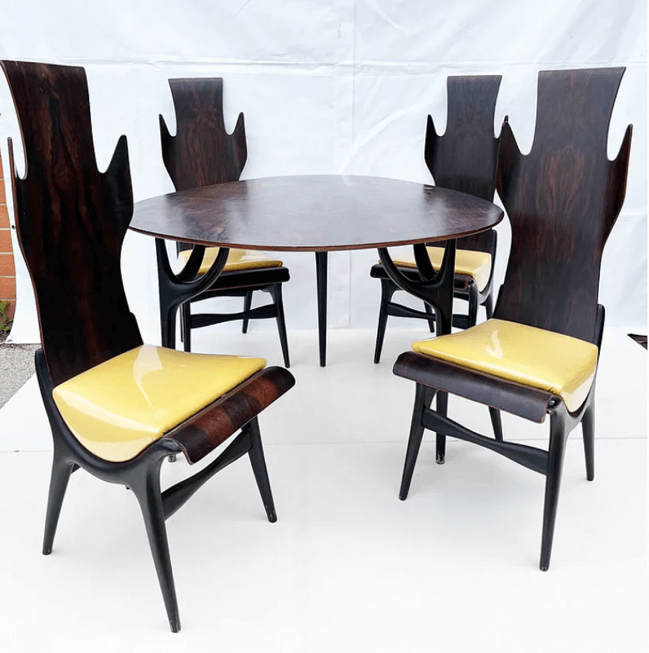 Tavolo con 4 sedie di Dante Latorre, anni '50 2
