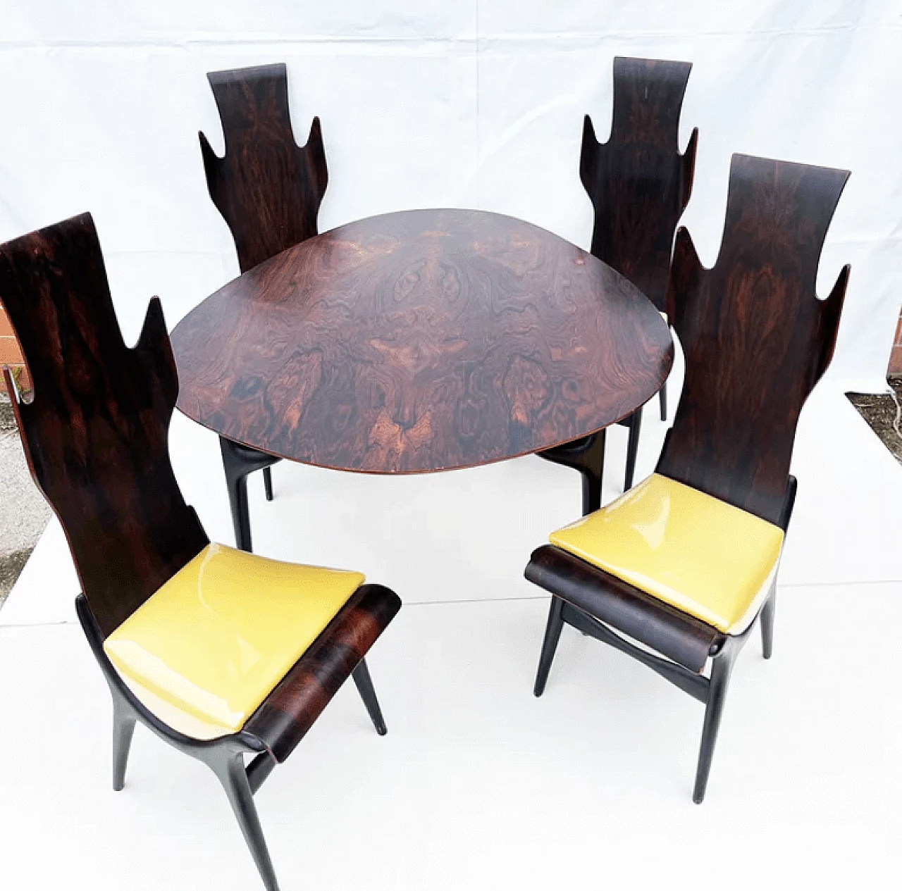 Tavolo con 4 sedie di Dante Latorre, anni '50 4