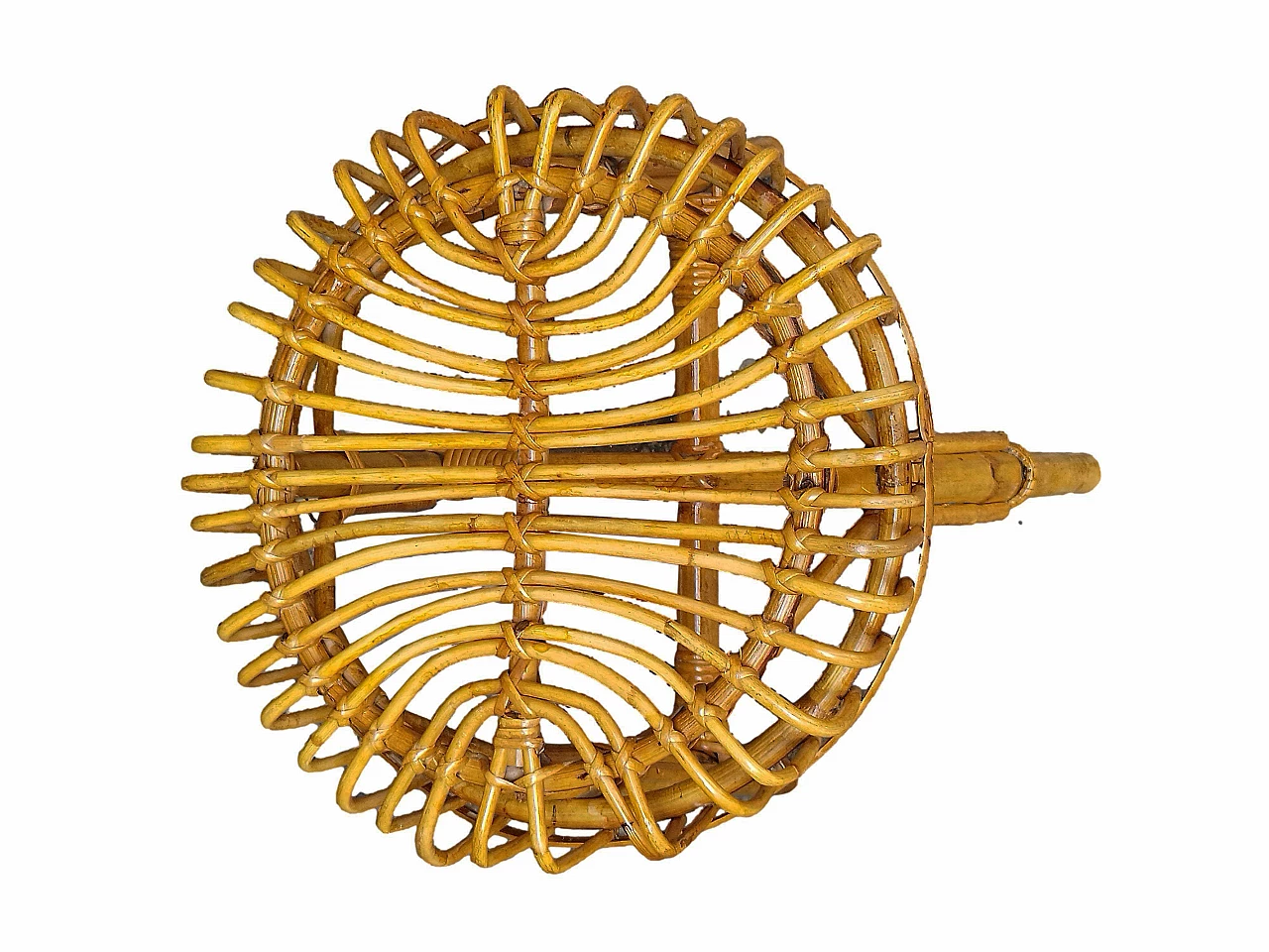 Pair of rattan and bamboo stools by Franco Albini for Bonacina, 1960s 6