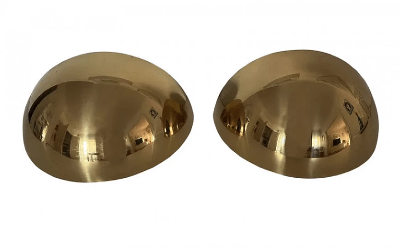 Pair of brass wall lamps, 1970s 1