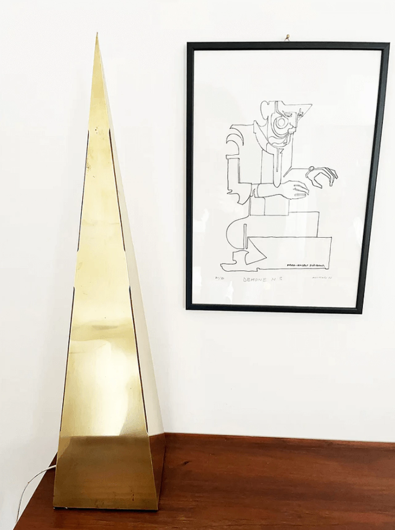 Pair of brass table lamps, 1970s 4