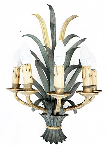 Wrought iron wall sconce, early 20th century