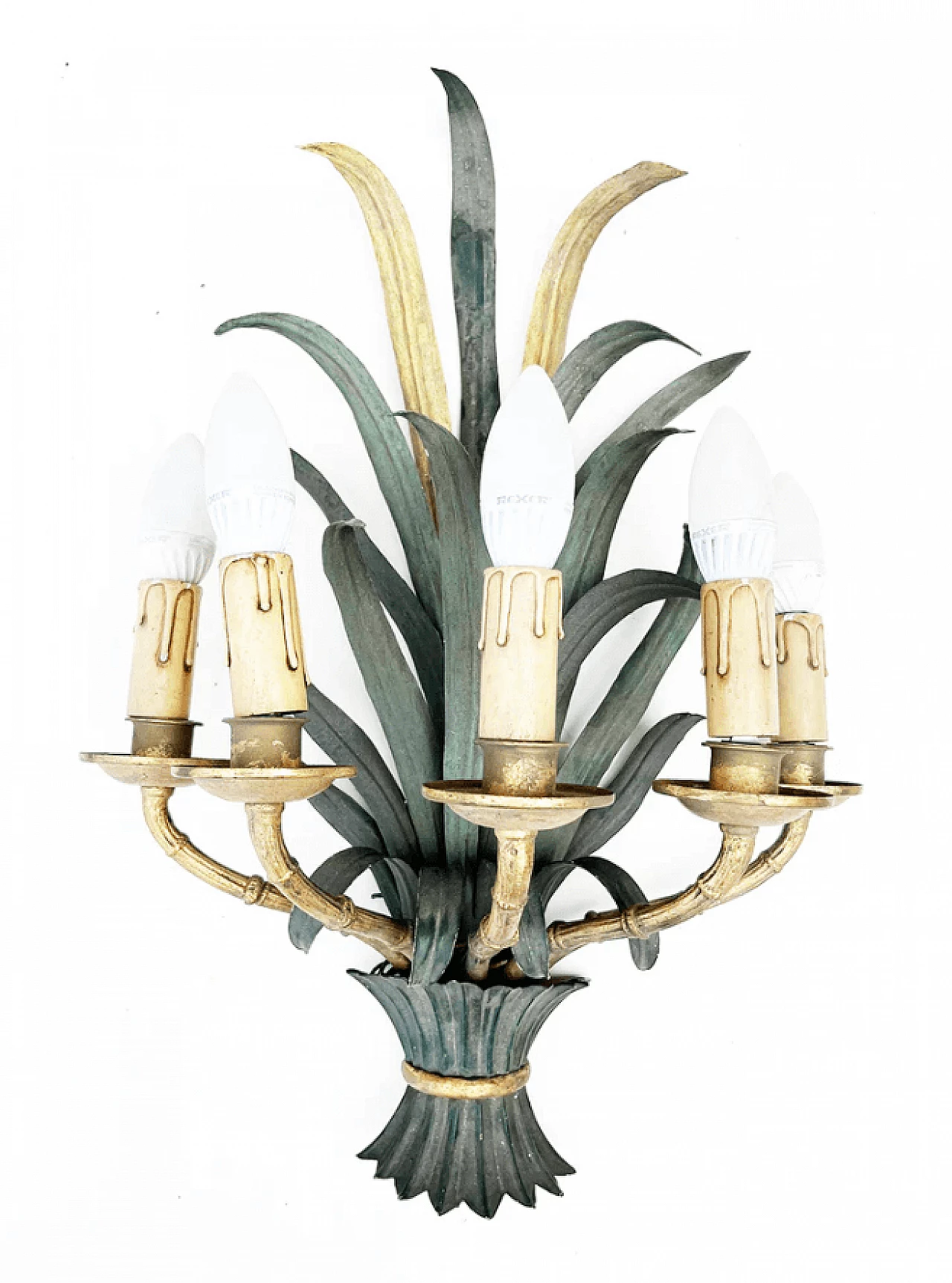 Wrought iron wall sconce, early 20th century 4