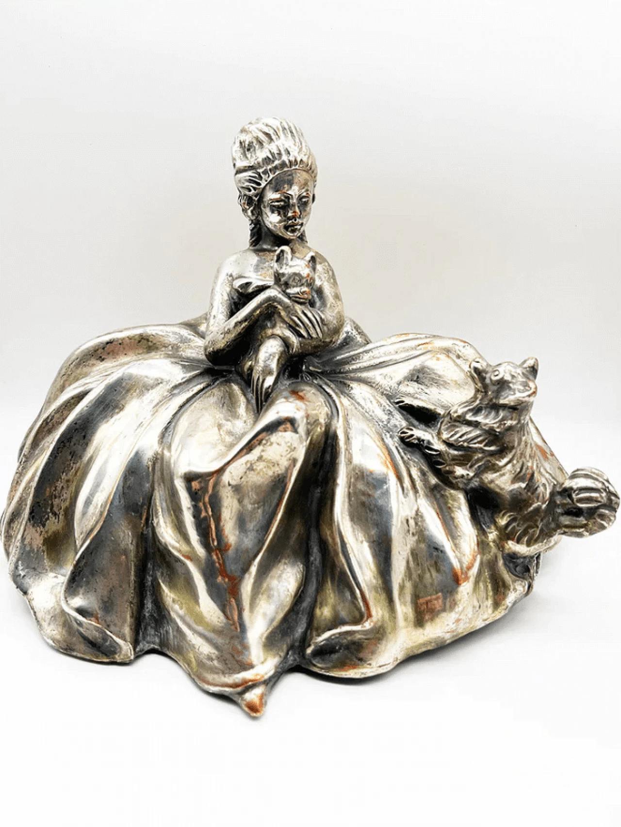 Dama in terracotta and silver by Salvatore Cipolla, 1950s 1