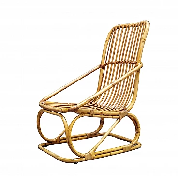 Rattan armchair attributed to Tito Agnoli, 1960s