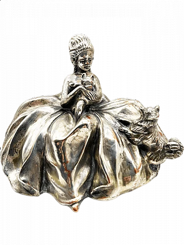 Dama in terracotta and silver by Salvatore Cipolla, 1950s
