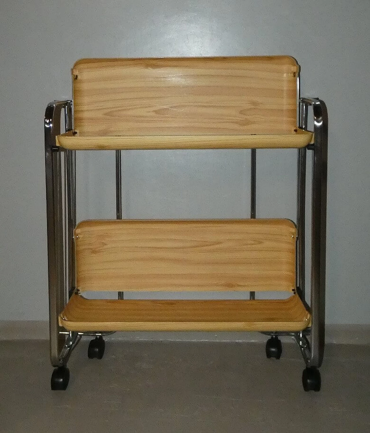 Chrome-plated steel folding cart in Bremshey Solingen style, 1960s 6