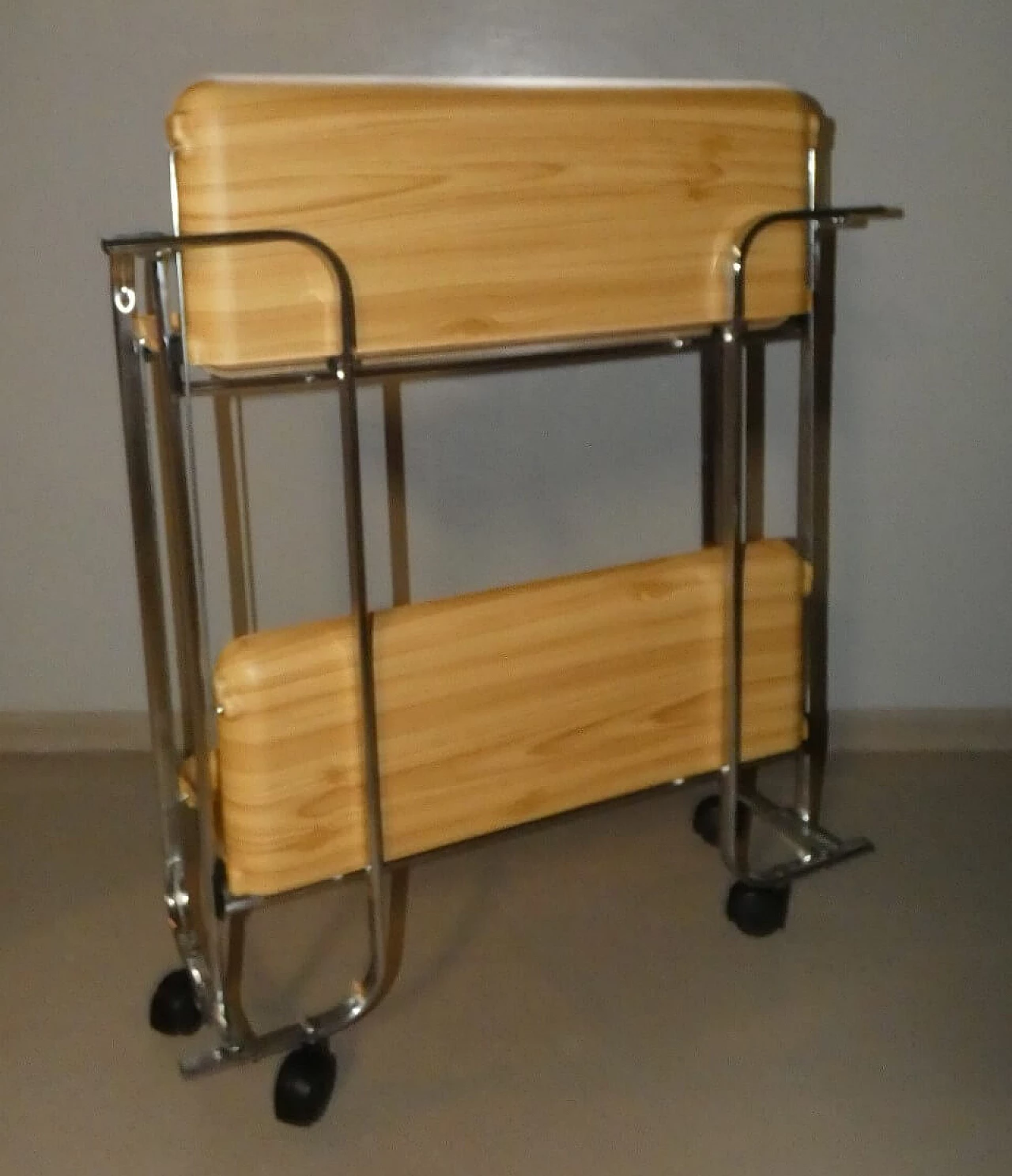 Chrome-plated steel folding cart in Bremshey Solingen style, 1960s 8