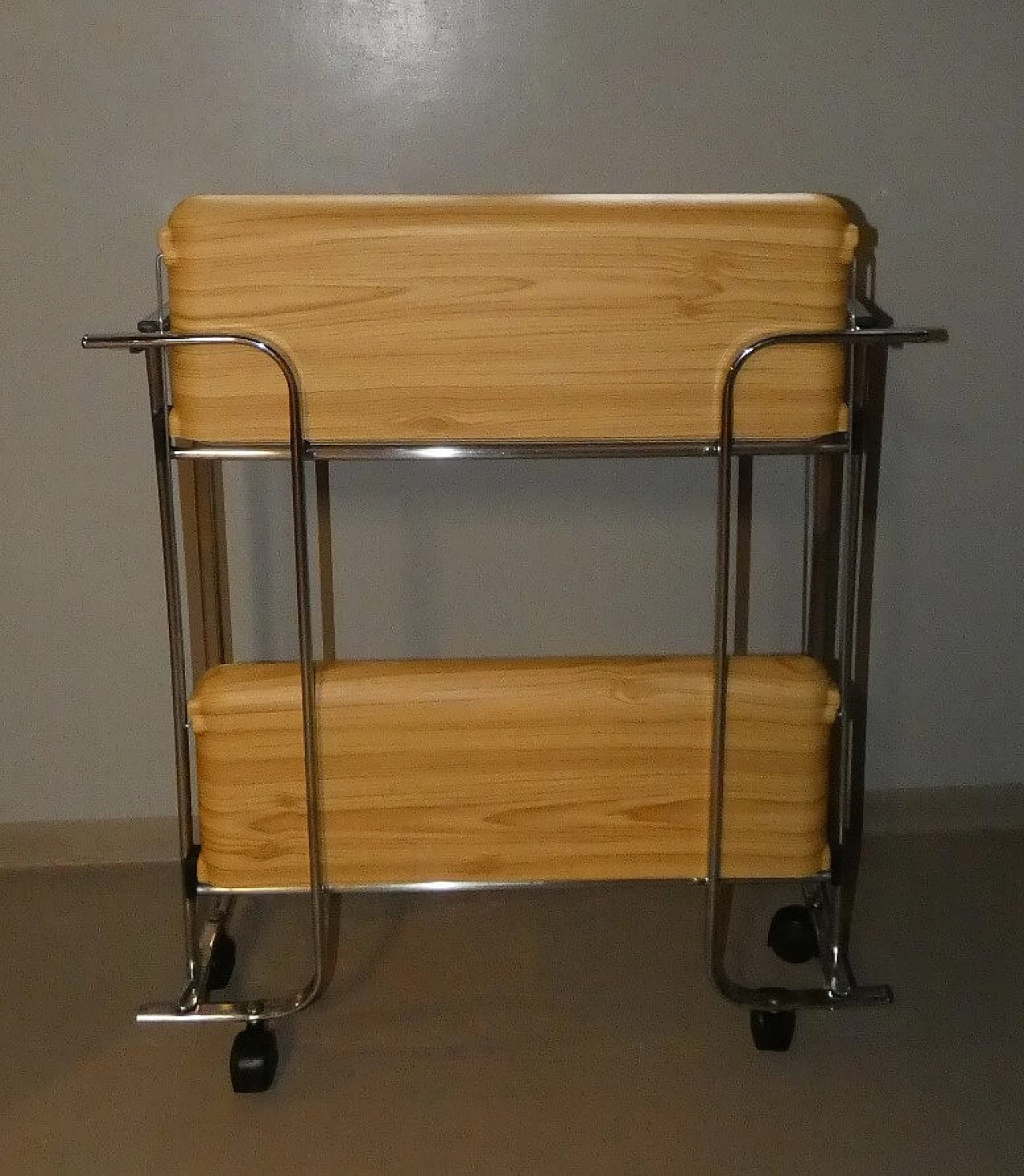 Chrome-plated steel folding cart in Bremshey Solingen style, 1960s 9