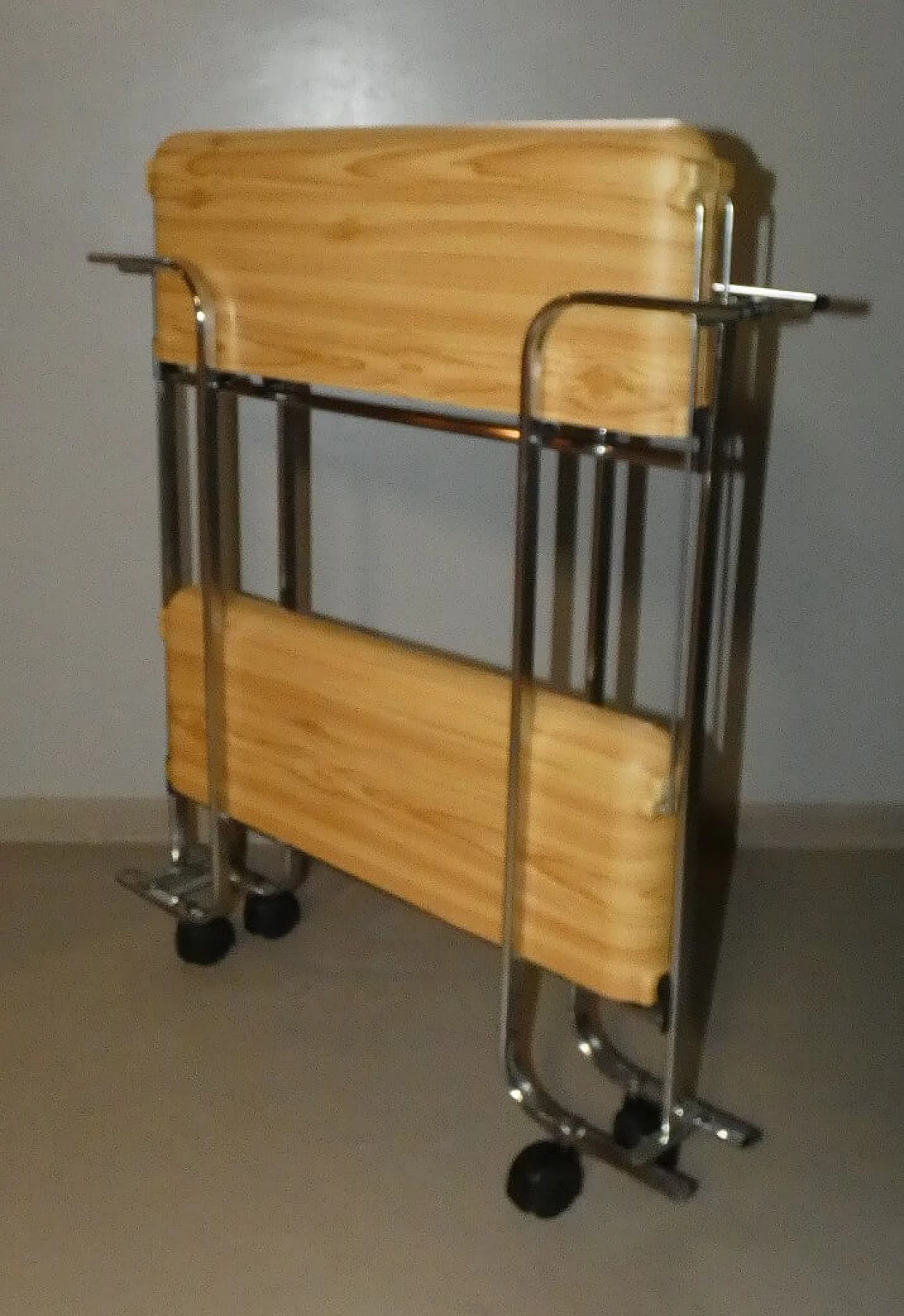 Chrome-plated steel folding cart in Bremshey Solingen style, 1960s 11