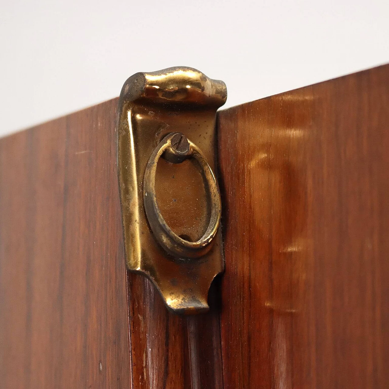 Bar Cabinet Veneered Wood Brass Maple Italy 1950s 5