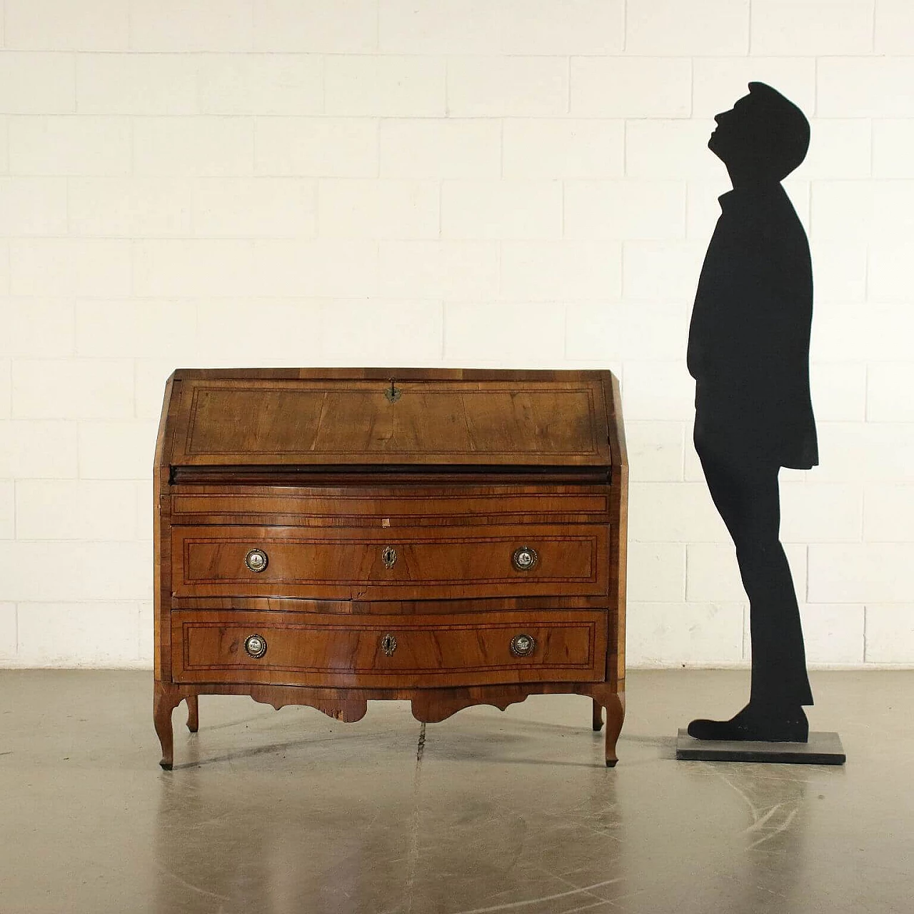 Ribalta barocchetta in legno con filettature ebanizzate, '700 2