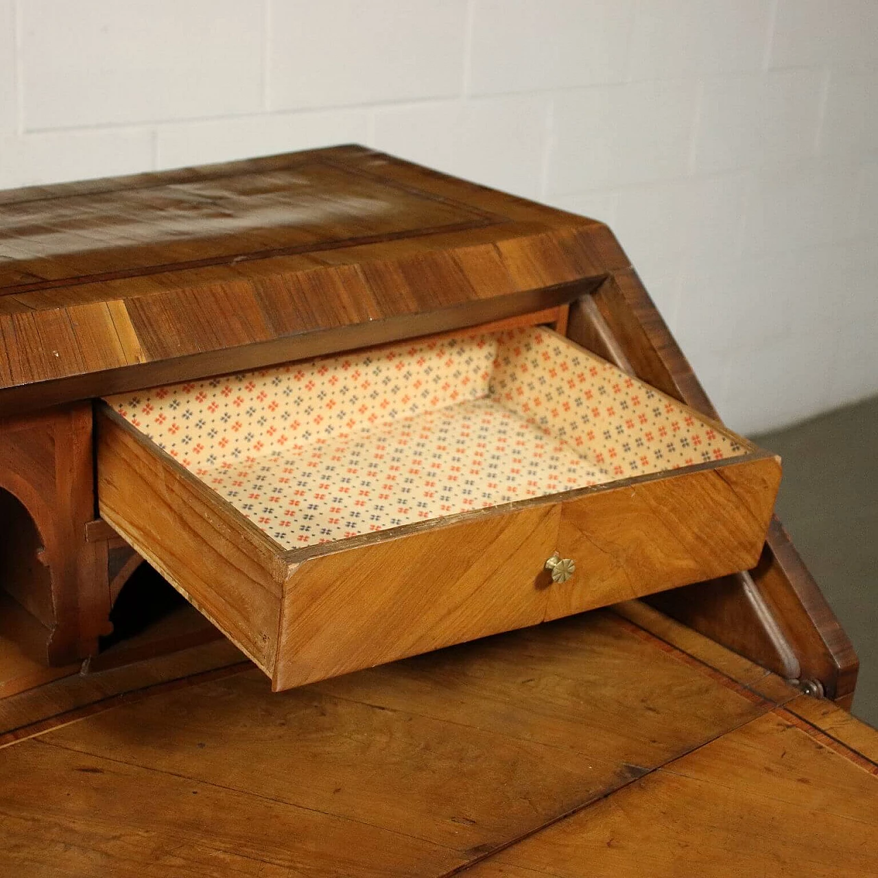 Ribalta barocchetta in legno con filettature ebanizzate, '700 6