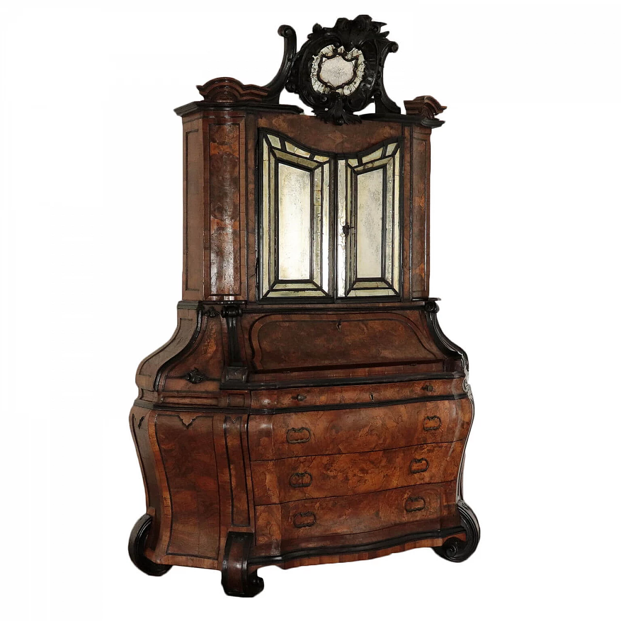Grande troumeau con specchi e anta apribile a ribalta, del '900 1