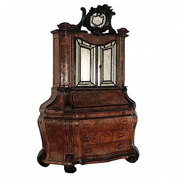 Grande troumeau con specchi e anta apribile a ribalta, del '900