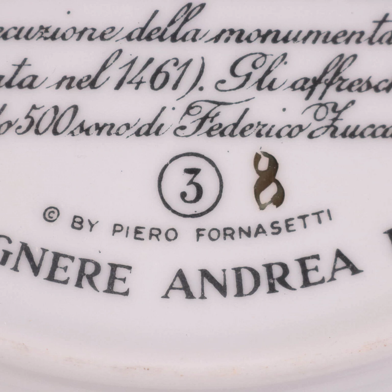 Piero Fornasetti plate, series "Cupole d' Italia", 1960s 6