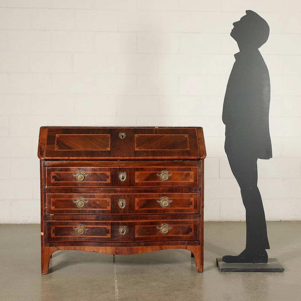 Ribalta piemontese in bois de rose e altre essenze, dell'800 2