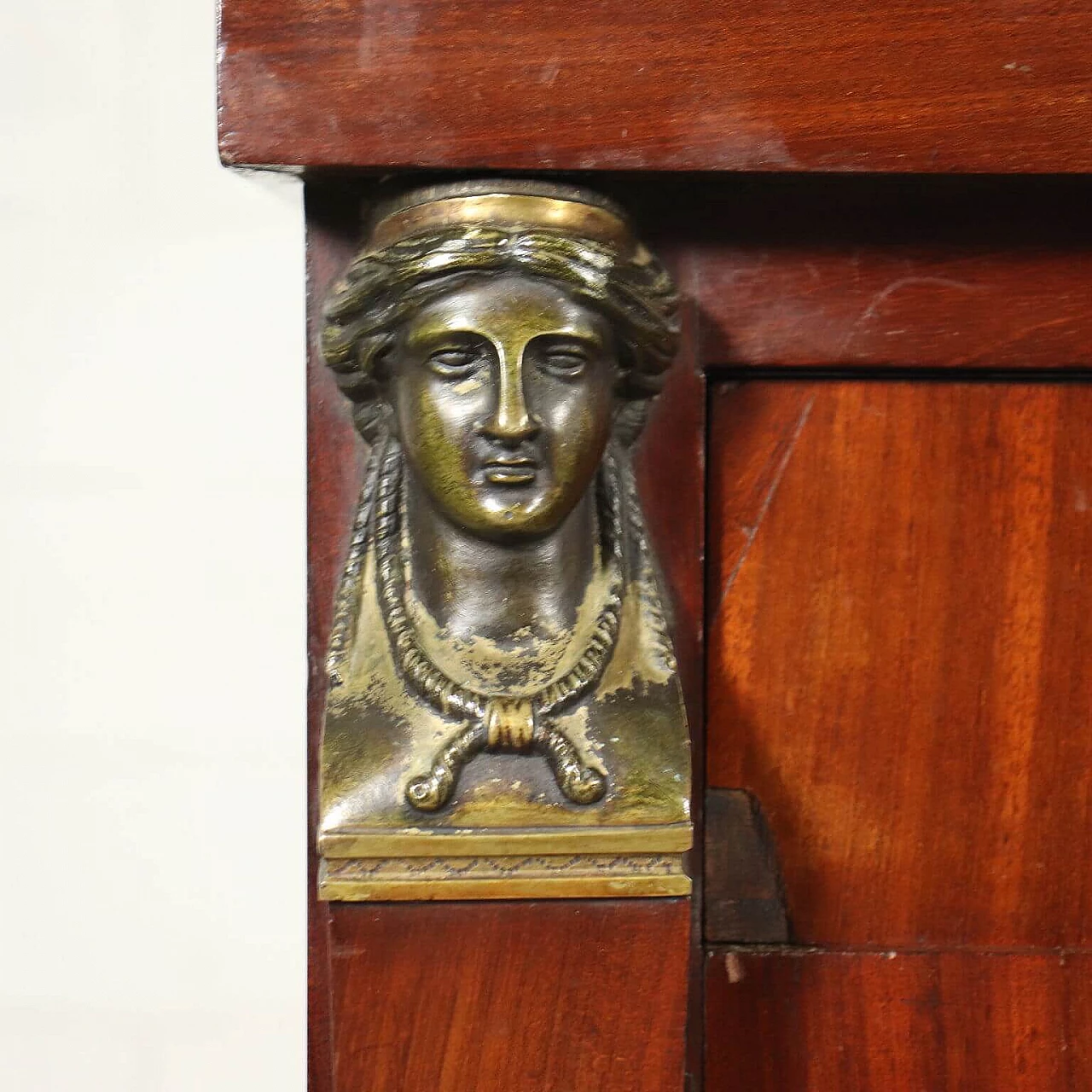 Empire mahogany and chestnut writing desk with riser, 19th century 5