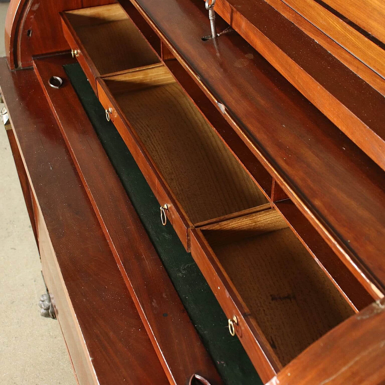 Empire mahogany and chestnut writing desk with riser, 19th century 10