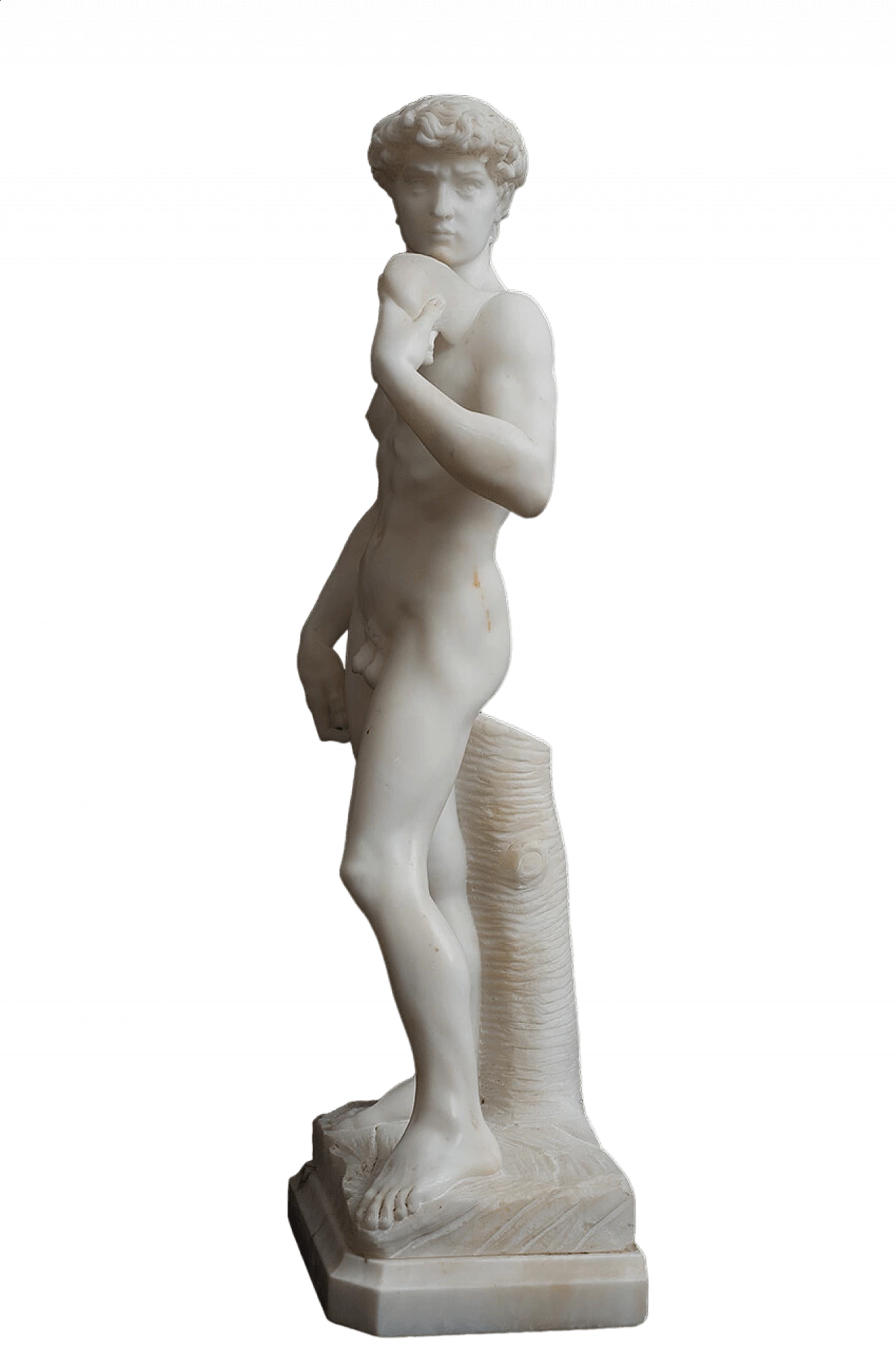 Riproduzione del David di Michelangelo, scultura in alabastro, '800 4