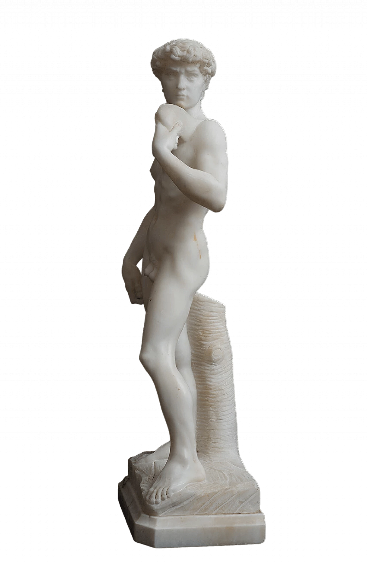 Reproduction of Michelangelo's David, alabaster sculpture, 19th century 4