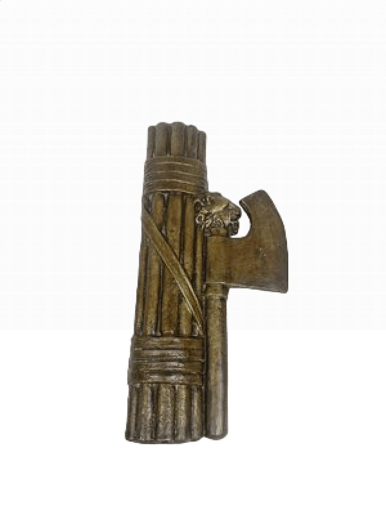 Scultura di fascio littorio in bronzo dorato, anni '20 7
