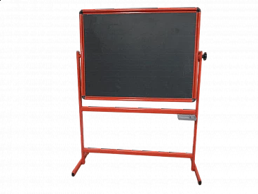Slate school blackboard with red metal frame, 1980s