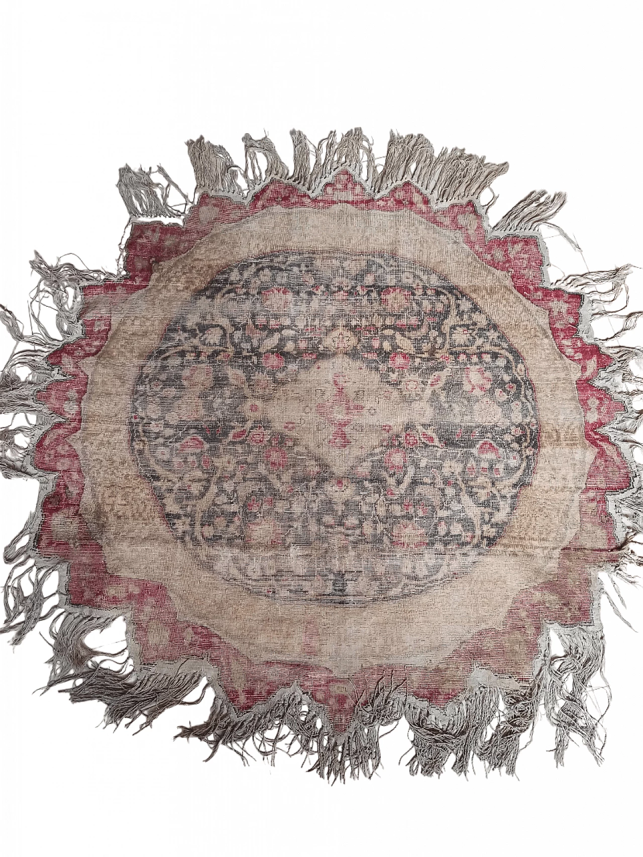 Turkish round cotton and wool Kayseri rug, early 20th century 8