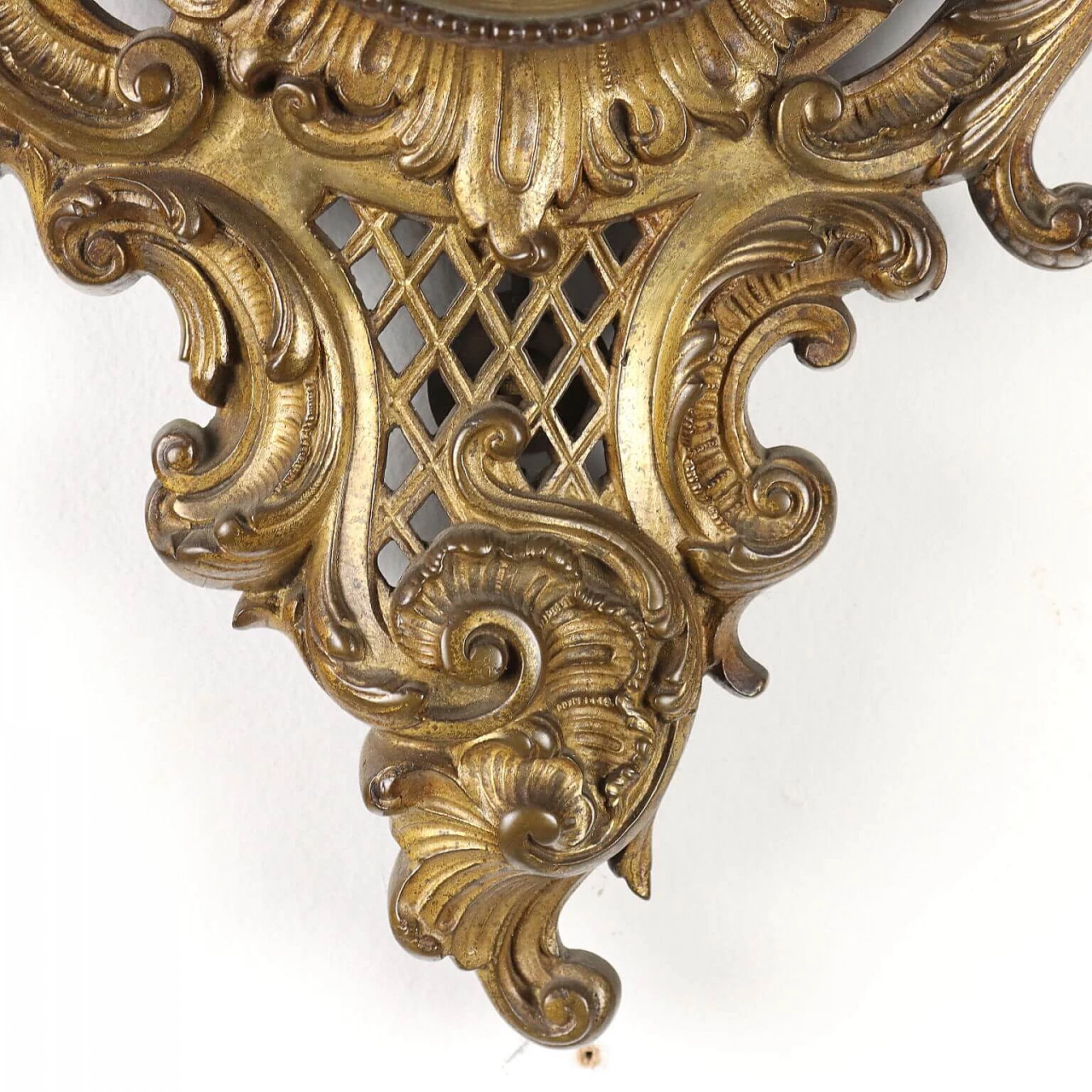 Gilded bronze wall clock in Rococo style, 19th century 7