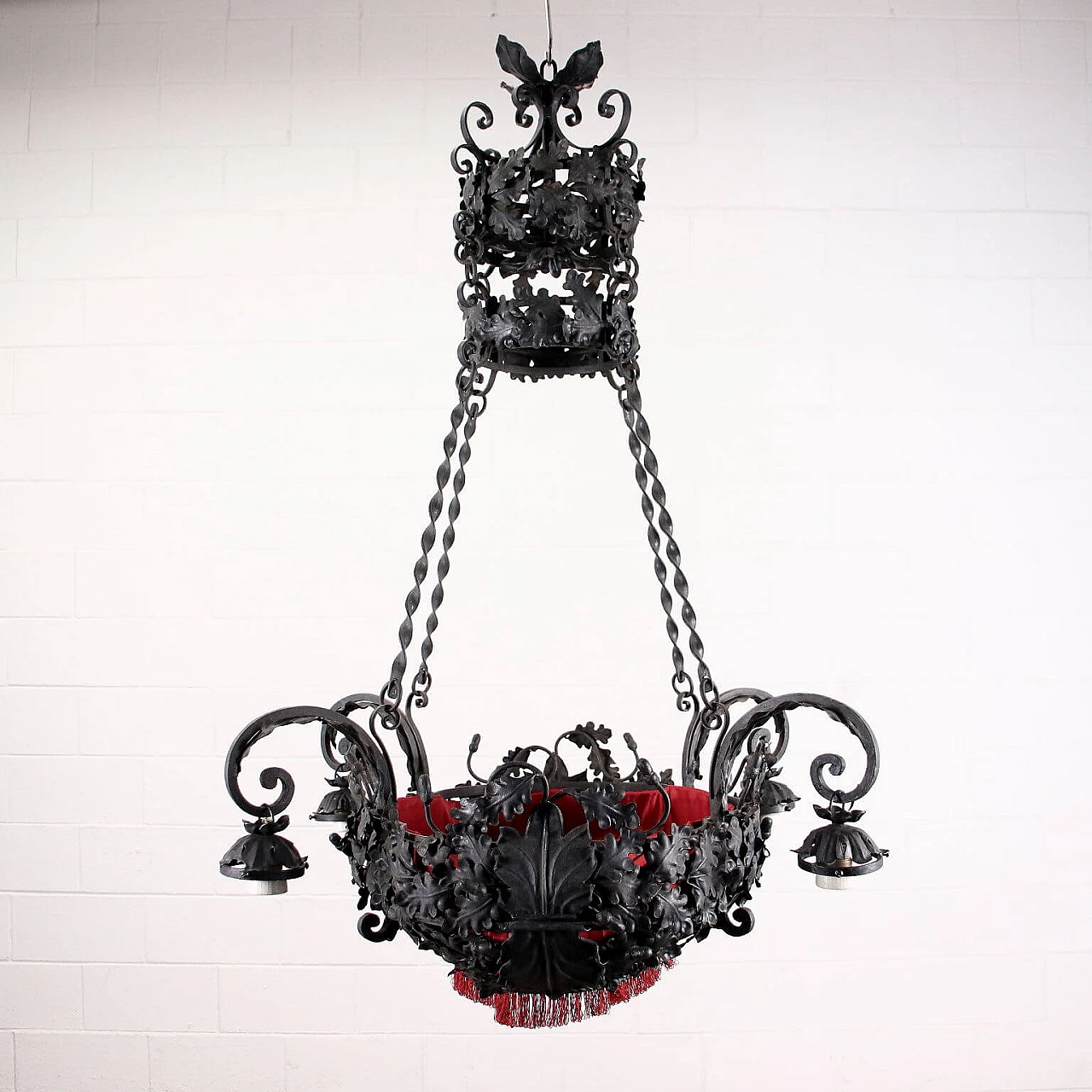 Liberty metal chandelier with floral motifs, early 20th century 3