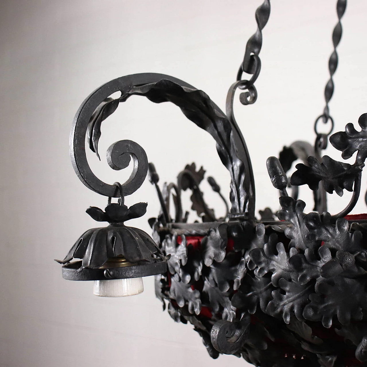 Liberty metal chandelier with floral motifs, early 20th century 5
