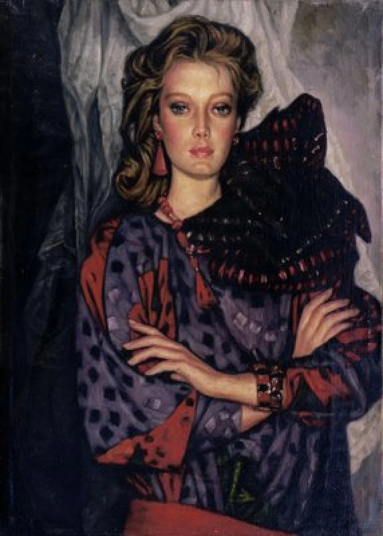 Andrea Di Dio, ritratto femminile, dipinto a olio su tela, 1985 2