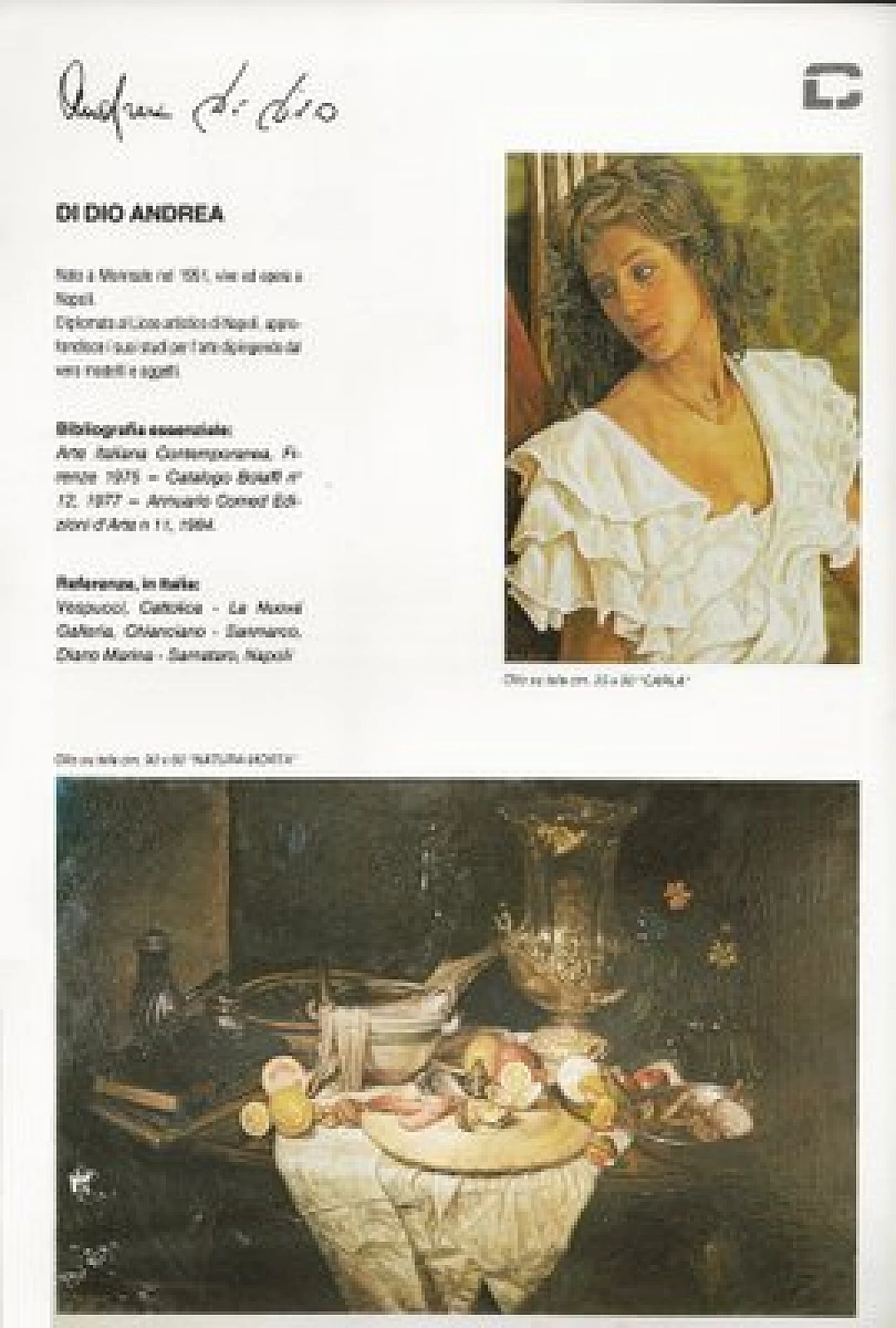 Andrea Di Dio, ritratto femminile, dipinto a olio su tela, 1985 8